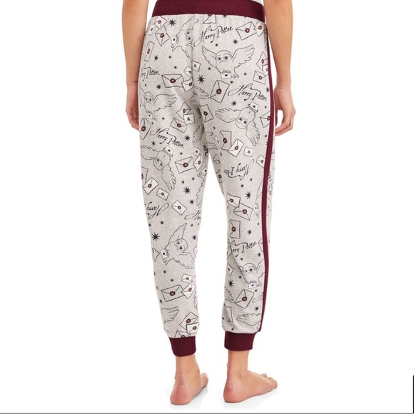 Harry Potter Sz M (8-10) Owl Gray Jogger Pajama Pants Only - Picture 2 of 8